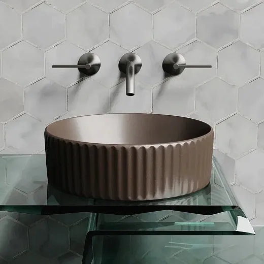 Раковина Ceramicanova Element CN6057MDB, 36 см, сантехфарфор, цвет темно-коричневый матовый