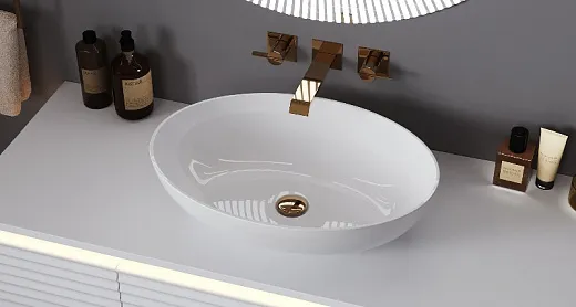 Умывальник Belux Диего Д-700 70 мебельный solid surface белый матовый, 4810924284235