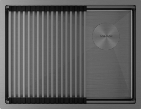 Кухонная мойка Paulmark Next Pro 58 Uni PM705845-GM вороненая сталь