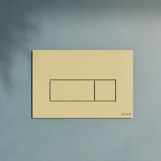 Кнопка смыва для инсталляции VitrA Root Square двойной смыв, брашированное золото 740-2325
