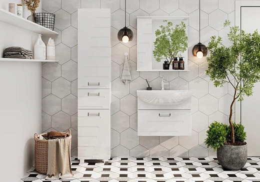 Шкаф с зеркалом Volna Joli 70 белый левый