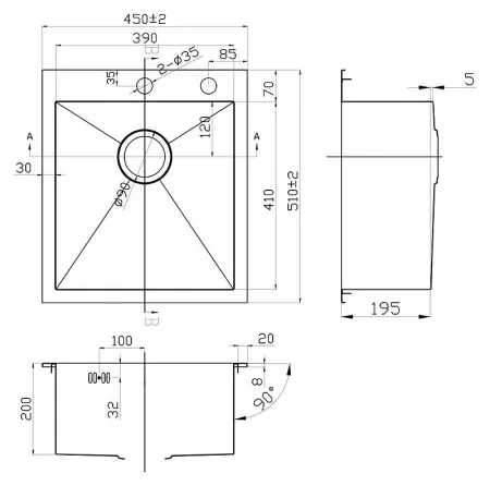 Мойка кухонная Zorg Inox X X-4551