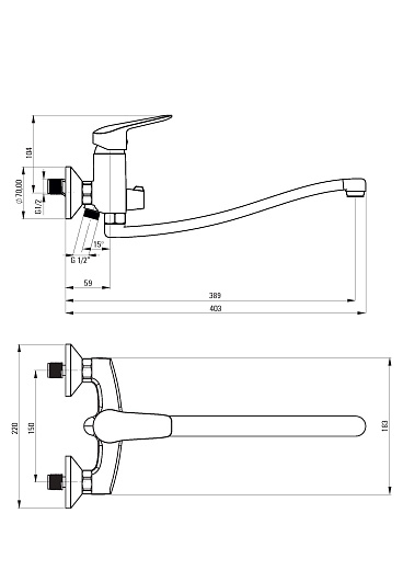 Смеситель для ванны Deante NEO BORO NERO BMO_N57M черный
