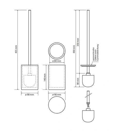 Ершик Bemeta Gamma 145613320 напольный, черный матовый