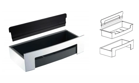 Полка Bemeta Cytro 102208302 22.5 см со скребком для душевой кабины, хром, черный