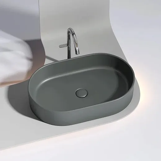 Умывальник Ceramicanova Element CN6048MDH 60см сантехфарфор темный антрацит, CN6048MDH