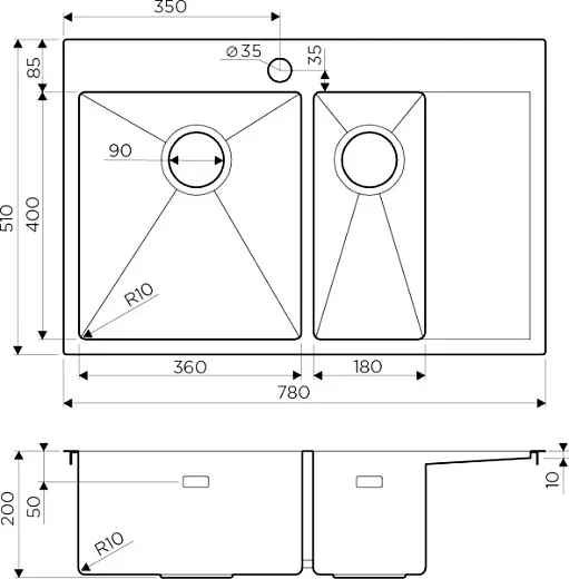 Мойка кухонная Omoikiri Akisame 78-2 LG-L 4973087 светлое золото