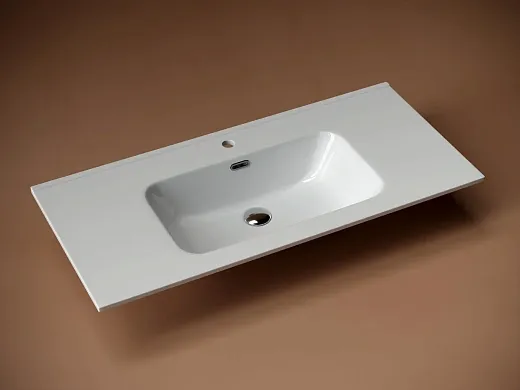 Умывальник Ceramicanova Element CN7003 101х46.5х18см встраиваемый прямоугольный с переливом, CN7003
