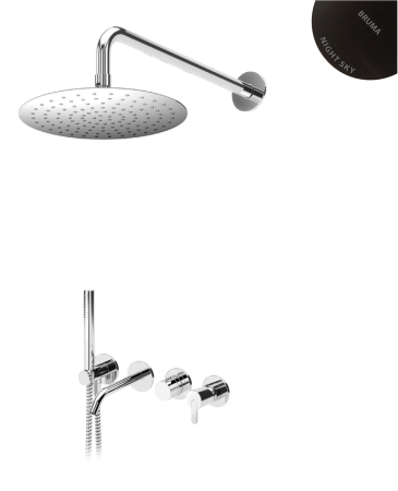 Система скрытого монтажа Bruma Leaf на 3 потока Set 167 312 3NS, верхний душ 300мм Night Sky Система скрытого монтажа Bruma Leaf на 3 потока Set 167 312 3NS, верхний душ 300мм Night Sky