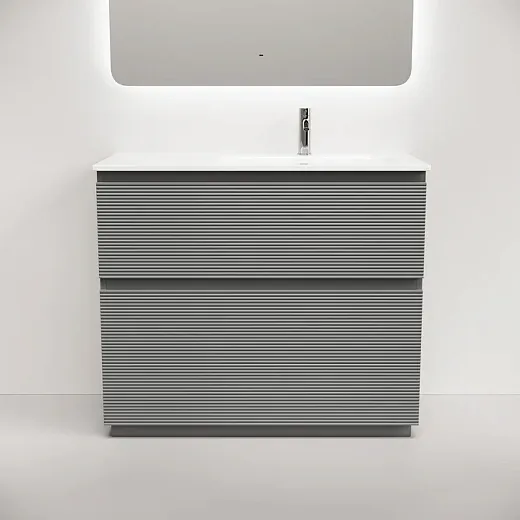 Тумба под раковину Sancos Folk Floor FL100FRES/FL100FLES, 100 см, напольная, чаша левая/правая, ergraut soft