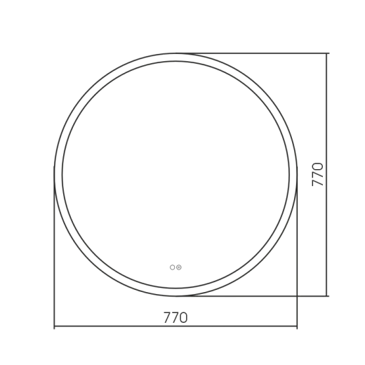 Зеркало Raval Лира D77 сенсор Антипар, Lir.02.D77.Ap/W/RL