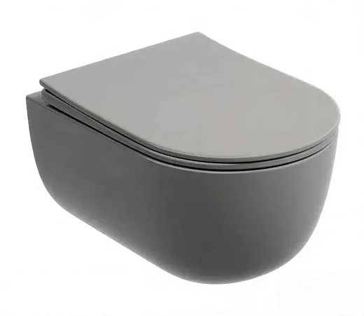 Подвесной унитаз Ceramicanova Modena Rimless, CN6063MH, безободковый, крышка-сиденье микролифт, антрацит матовый, сантехфарфор