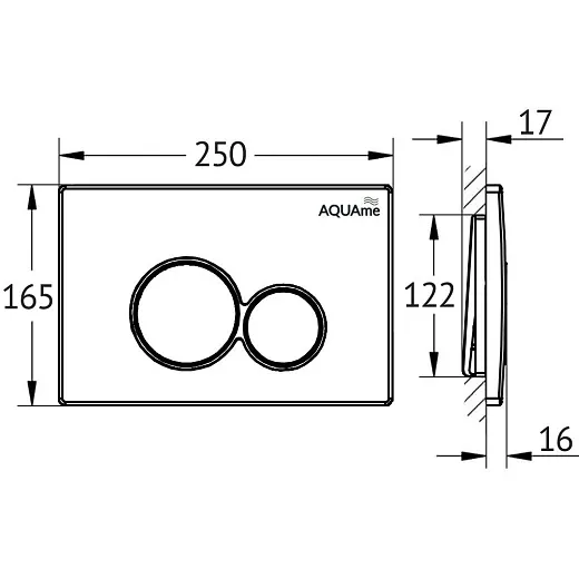 Кнопка смыва AQUAme AQM4101B чёрная