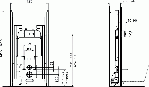 Система инсталляции для унитазов Ideal Standard Prosys Comfort R0145A6