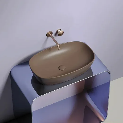 Раковина Ceramicanova Element CN6049MDB, 60 см, сантехфарфор, цвет темно-коричневый матовый