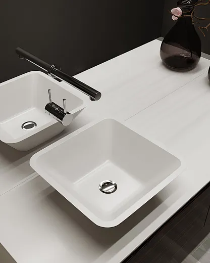 Умывальник Holbi Saturn 43х43см из Solid Surface, 1.02.004.11.1.3.1