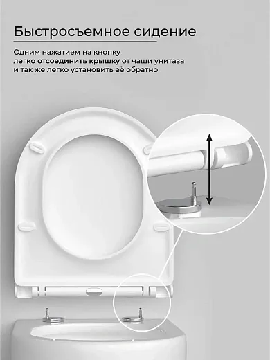 Подвесной унитаз Ceramicanova Forma Rimless CN3009 безободковый, с сиденьем Soft Close, сантехфарфор