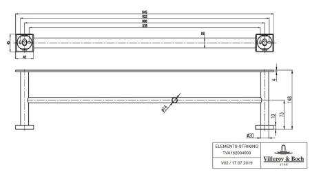 Держатель для полотенец Villeroy&Boch Elements, TVA152004000K5