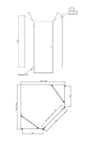 Душевое ограждение Ambassador Diamond 12011112L 100*100