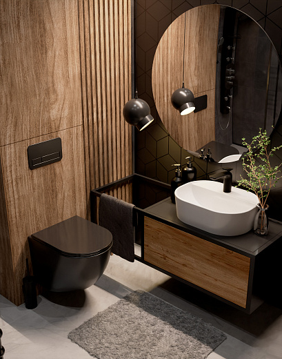 AQM2002MB Унитаз подвесной AQUAme с сиденьем SoftClose, технология смыва Rimless, скрыт. крепеж. Черный мат AQM2002MB Унитаз подвесной AQUAme с сиденьем SoftClose, технология смыва Rimless, скрыт. крепеж. Черный мат