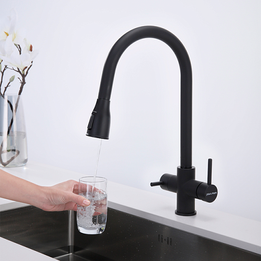 Смеситель PAULMARK LANGE La214212-401, (черный/антрацит)