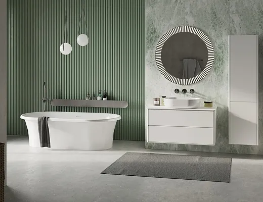 Умывальник Belux Турин 580 овал для столешницы, solid surface, белый матовый, 4810924284259