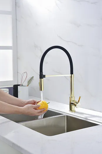 Смеситель PAULMARK HALT Ha214021-G, (золото)