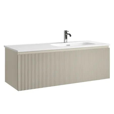 Тумба под раковину Sancos SNOB R 1.0, SNR1.0120LCE/SNR1.0120RCE, 120 см, подвесная, чаша левая/правая, Beige Soft