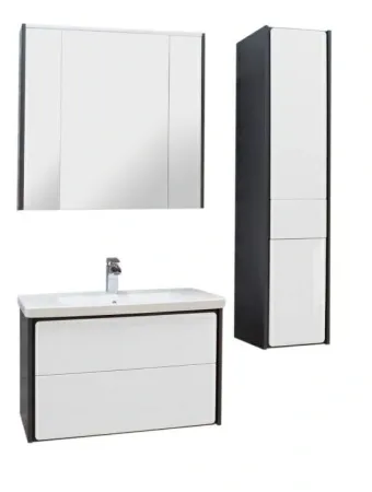 Зеркало-шкаф Roca Ronda 80 см ZRU9302970, цвет: белый глянцевый, антрацит (Товар с экспозиции)