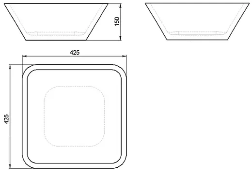 Умывальник Holbi Saturn 43х43см из Solid Surface, 1.02.004.11.1.3.1