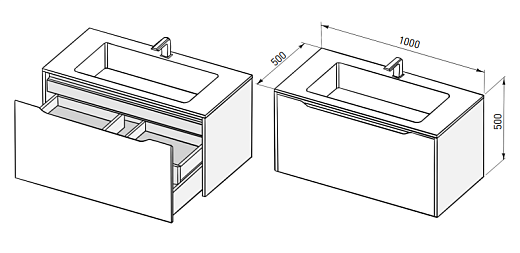 S1000G Тумба под умывальник Salini SMILE 100 Grey