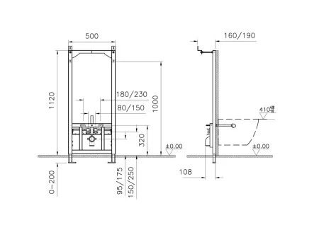 Инсталляция для биде VitrA V-Fix Prime, 880-5800