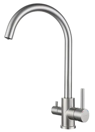 Смеситель для кухни GRANFEST QUARZ Z-5420 нержавейка, 4610015007145