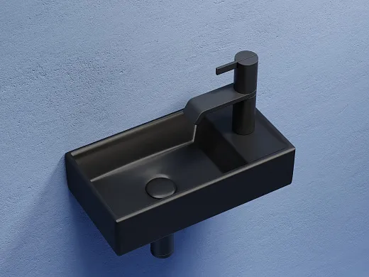 Умывальник подвесной Ceramicanova Element прямоугольный 410х225х105мм чаша слева, CN6051LMB