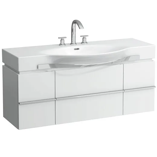 Тумба под умывальник Laufen Palace 401301 120x38x46 с сифоном, 2 полки, 1 ящик, белый