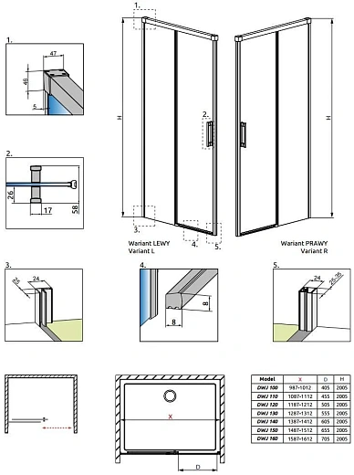 Душевая дверь Radaway Idea DWJ 110 387015-01-01, 110*200,5 см Душевая дверь Radaway Idea DWJ 110 387015-01-01, 110*200,5 см