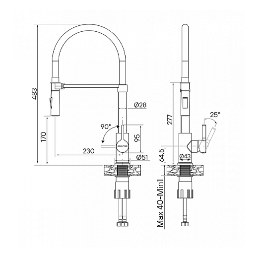 Смеситель PAULMARK HALT Ha214021-431(WH), (белый/белый матовый)