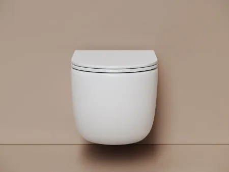 Подвесной унитаз Ceramicanova Пик (Up) безободковый, с сиденьем с микролифтом из дюропласта, смыв Торнадо, белый, CN4007MW