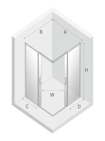 Душевой уголок New Trendy PRIME 100x80x200 (var 1)