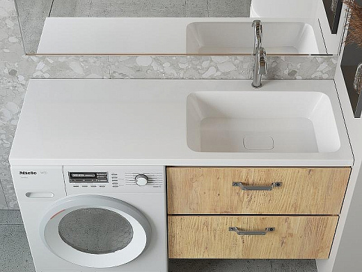 Накладной умывальник Madera Kamilla 130 R 4627173210584-б/о белый