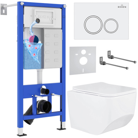 Комплект инсталляции с унитазом 6 в 1 Roxen StounFix Dual Fresh 506177 (состоит из: 710200, Santi 410260W, 530145-01) Комплект инсталляции с унитазом 6 в 1 Roxen StounFix Dual Fresh 506177 (состоит из: 710200, Santi 410260W, 530145-01)