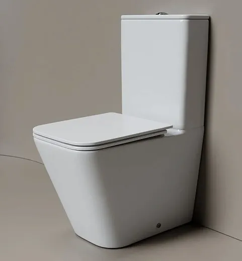Напольный унитаз Ceramicanova Cubic CN1803T, безободковый, смыв Торнадо, сиденье микролифт, белый