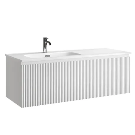 Тумба под раковину Sancos SNOB R 1.0, SNR1.0120LW/SNR1.0120RW, 120 см, подвесная, чаша левая/правая, Bianco