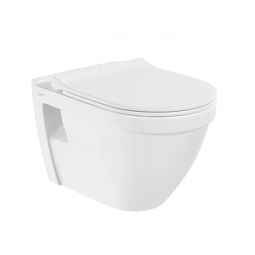 Подвесной унитаз VitrA S50 безободковый Rim-ex санитарный фарфор, антибактериальное покрытие Hygiene, белый, 7740B003-0075