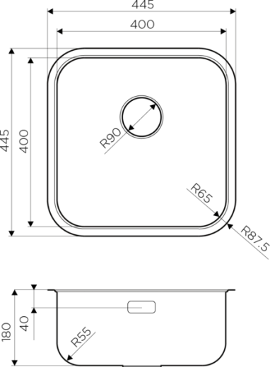 Мойка кухонная Omoikiri Omi 44-U/IF-IN Quadro нержавеющая сталь/нержавеющая сталь 4993494