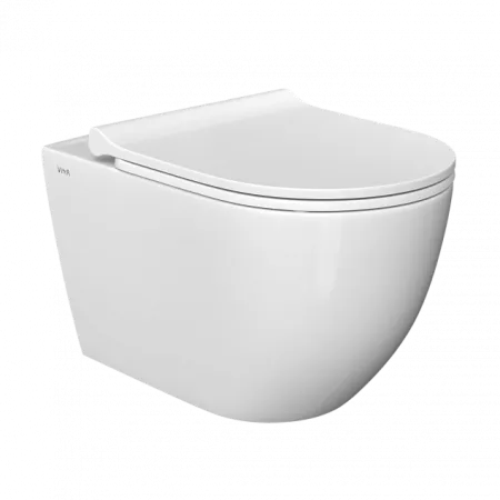 Комплект инсталяции  VitrA Mia Round с унитазом безободковым, с сиденьем микролифт, 9873B003-7205