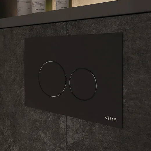 Кнопка смыва для инсталляции VitrA Origin двойной смыв, глянцевая черная, 740-2450