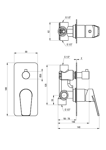 Душевая система скрытого монтажа Deante Jasmin NAC_09JP хром