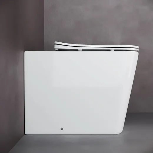 Приставной унитаз Ceramicanova Cubic Rimless CN1809, крышка с микролифтом, сантехфарфор