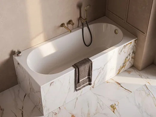 Ванна из искусственного камня Belux Борнео 160х70см, solid surface, белый матовый 18, 4810924297501